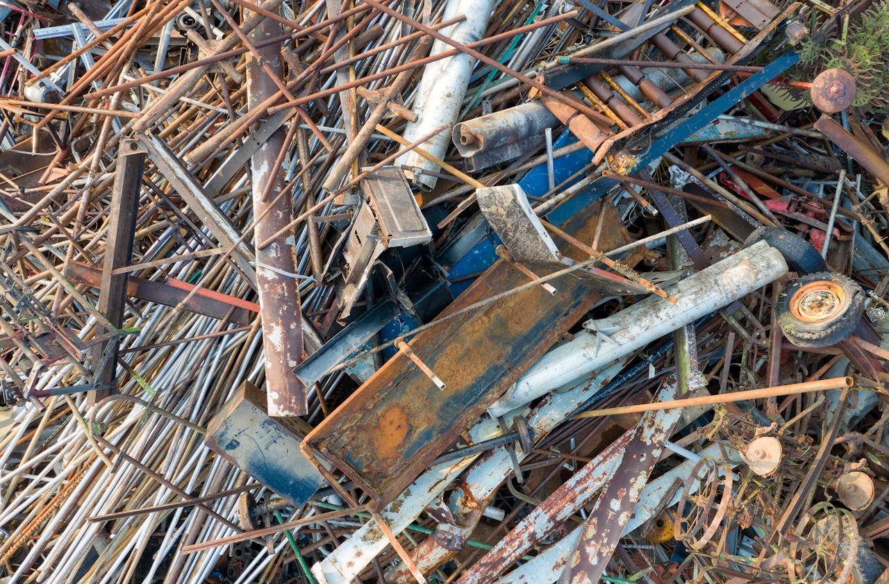 services-03 An intricate aerial shot of a metal scrap pile in Saint Charles, MN, USA.